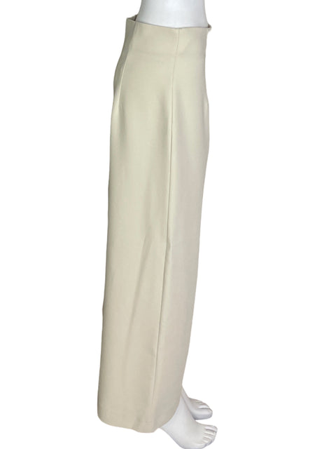 Pantalón Zara Recto Pliegue Beige - Talla L
