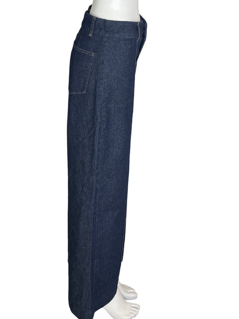 Pantalón Mng Recto Wide-leg Azul - Talla 38
