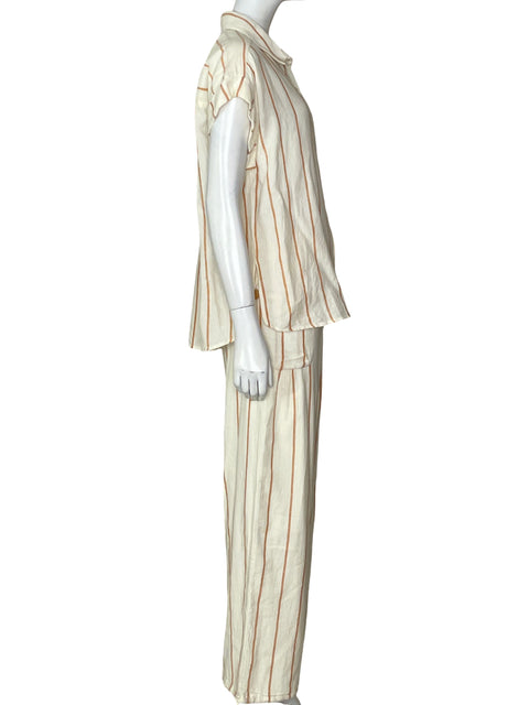 Conjunto En Creme Rayas Beige - Talla S