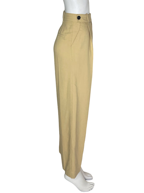 Pantalón Zara Recto Wide-leg Bolsillos Beige - Talla M