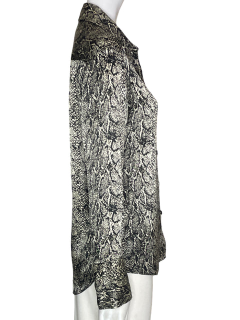 Blusa Zara Estampado Animal print Manga larga Negro - Talla XS