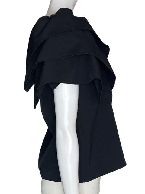 Blusa Ontwelfth Ruchas Manga corta Cuello redondo Negro - Talla S