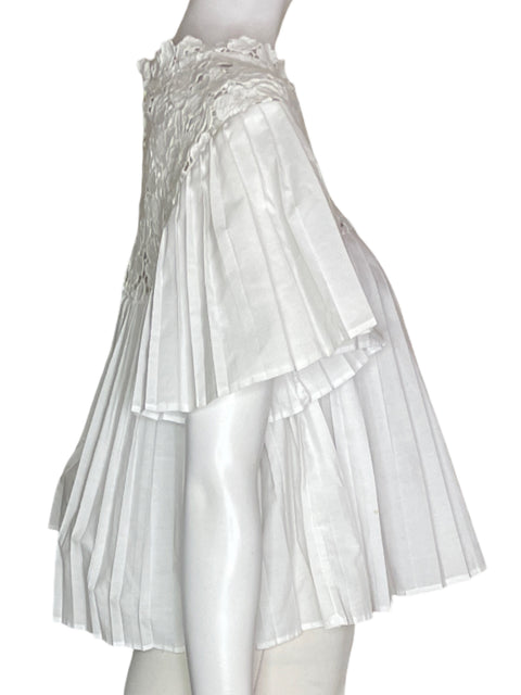 Blusa Trafaluc Collection Plisado Tejido Blanco - Talla XS