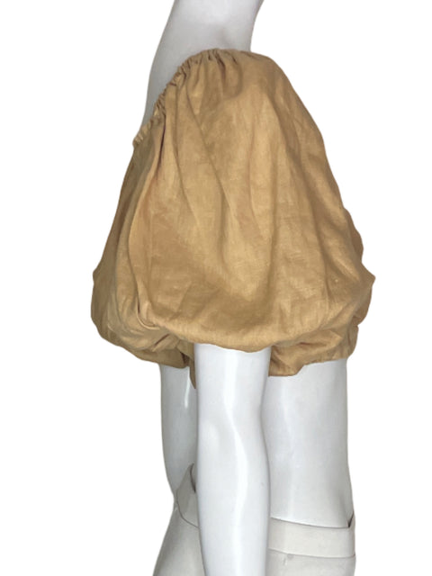 Blusa Padova Liso Abullonado Beige - Talla XS