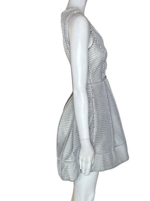 Vestido Asilio Mini Troquelado Sin mangas Blanco - Talla S