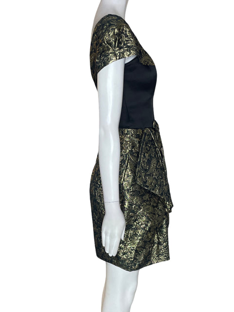 Vestido Juan David Velez Mini Brillo Dorado - Talla S