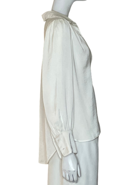 Blusa Banana Republic Petit Liso Cuello v Blanco - Talla S