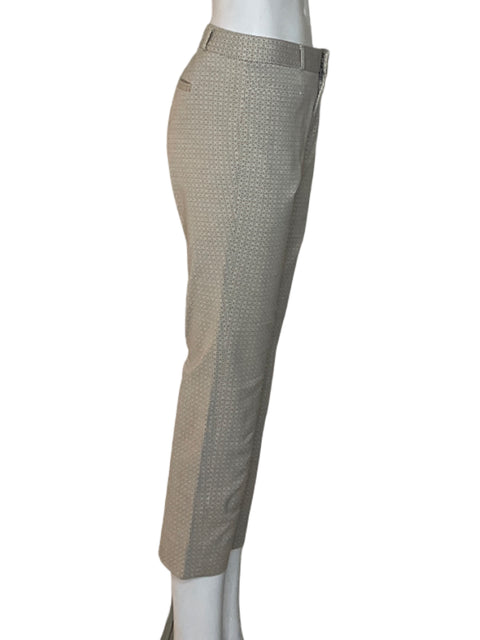 Pantalón Banana Republic Jackson Estampado Recto Beige - Talla 8