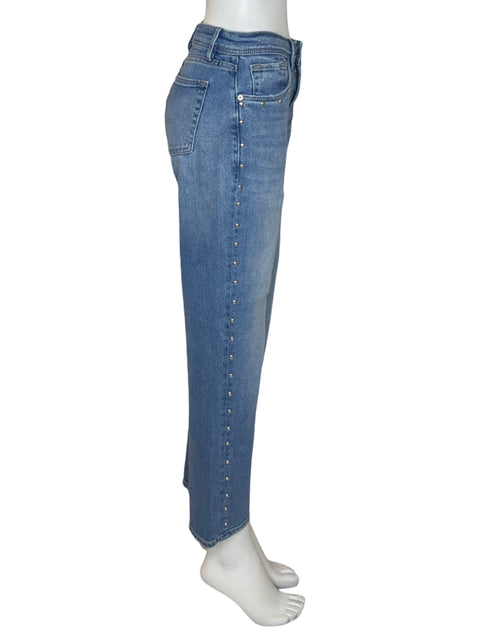 Pantalón Follies Recto Tachuelas Azul - Talla 8