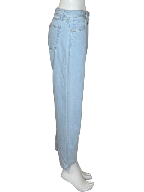 Pantalón Forriel Recto Wide-leg Azul - Talla 8