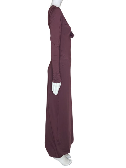 Vestido Tesoro Tps Maxi Cuello v Manga larga Morado - Talla S