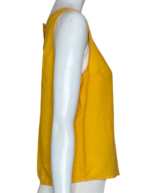 Blusa J. Crew Sin mangas Liso Amarillo - Talla XS
