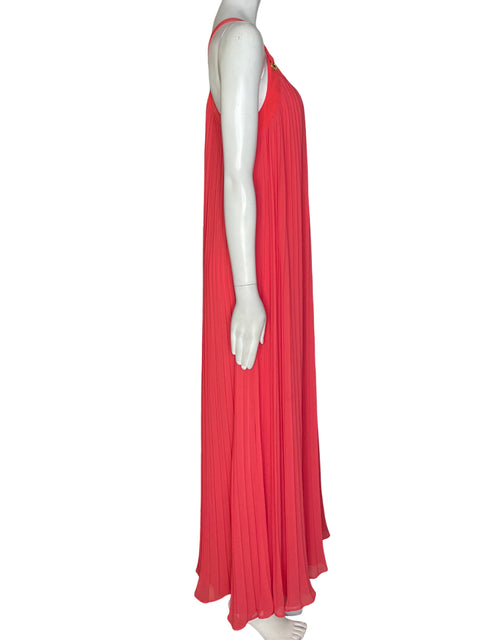 Vestido Michael Kors Maxi Fluido Plisado Rosado - Talla S