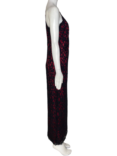 Vestido Tadashi Shoji One shoulders Estampado Negro - Talla 12