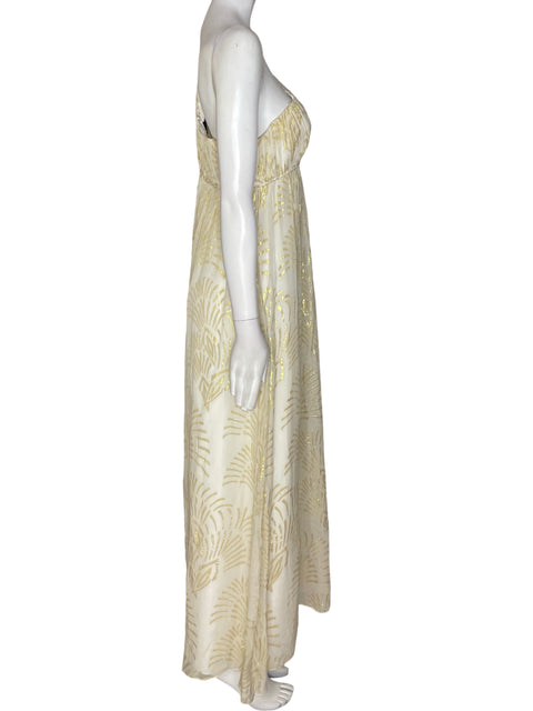 Vestido Tesoro Tps Oneshoulder Estampado Beige - Talla S