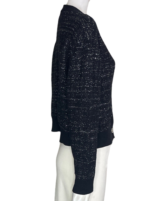 Chaqueta Mng Brillo Cuello v Negro - Talla S