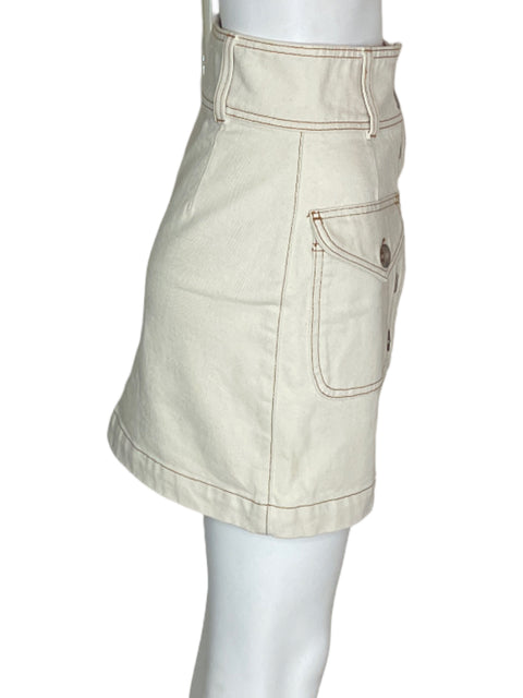Falda Sezane Botones Mini Beige - Talla 34