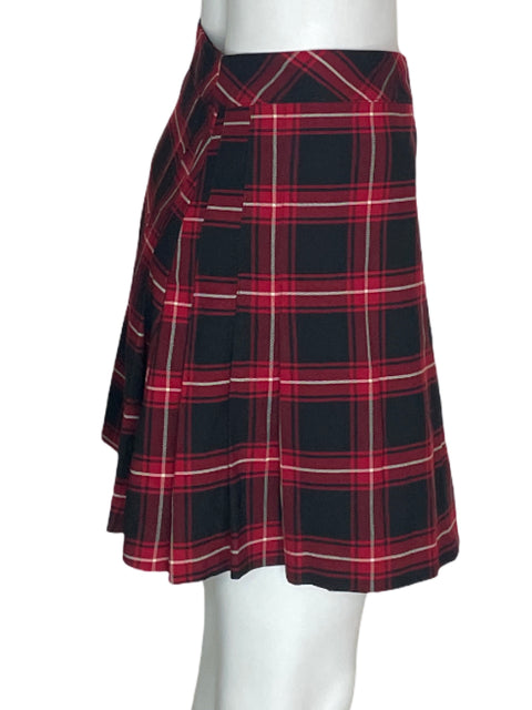 Falda Mango Cuadros Correa Rojo - Talla S