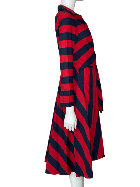 Vestido Carolina Herrera Maxi Rayas Rojo - Talla 6