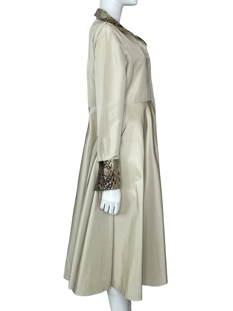 Vestido Carolina Herrera Maxi Beige - Talla 10