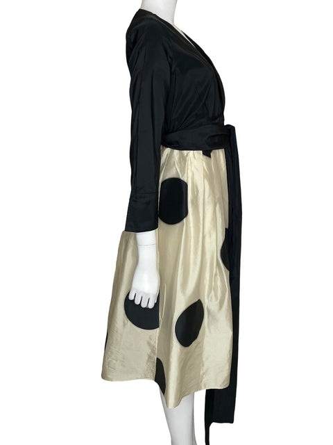 Vestido Carolina Herrera Lunares Maxi Negro - Talla 8