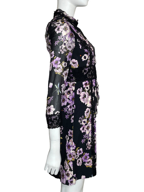 Vestido Giambattista Valli Estampado Floral Morado - Talla S