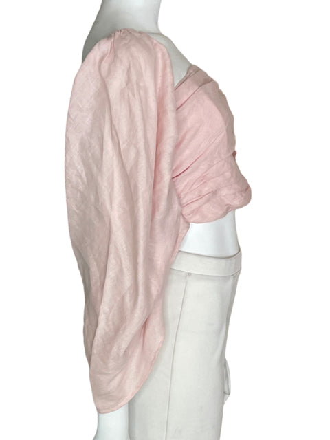 Blusa Azulu Abullonado Plisado Rosado - Talla S