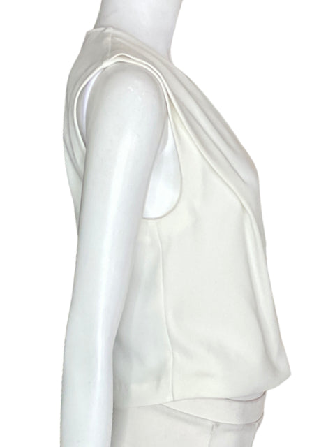 Blusa Iro Paris Cruzado Cuello v Sin mangas Blanco - Talla 6
