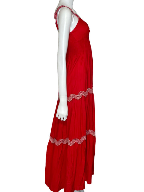 Vestido Farm Rio Tejido Maxi Rojo - Talla S