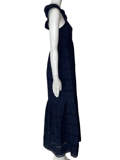 Vestido Touché Balnéaire Maxi Fluido Azul - Talla XS