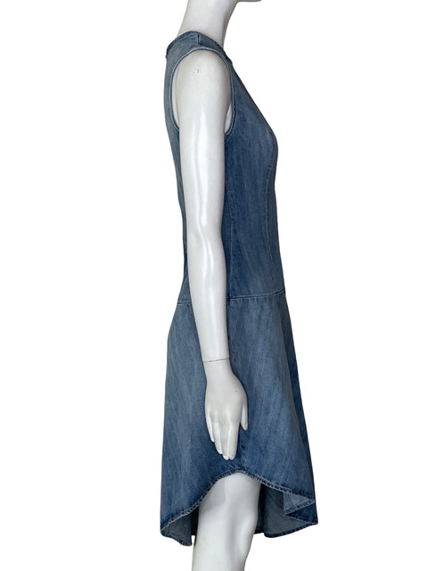 Vestido Zara Jean Asimétrico Azul - Talla XS