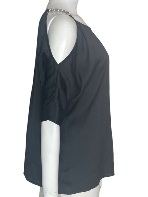 Blusa Michael Kors Cadenas Manga corta Suelto Negro - Talla XS