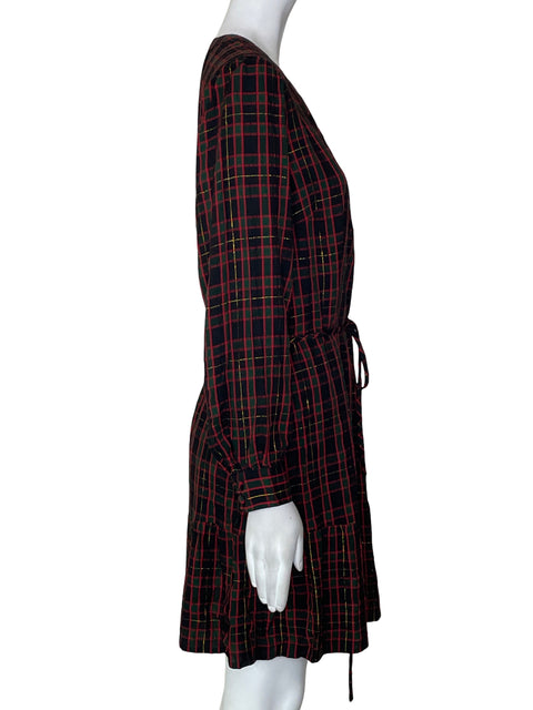 Vestido Loft Cuadros Midi Rojo - Talla S