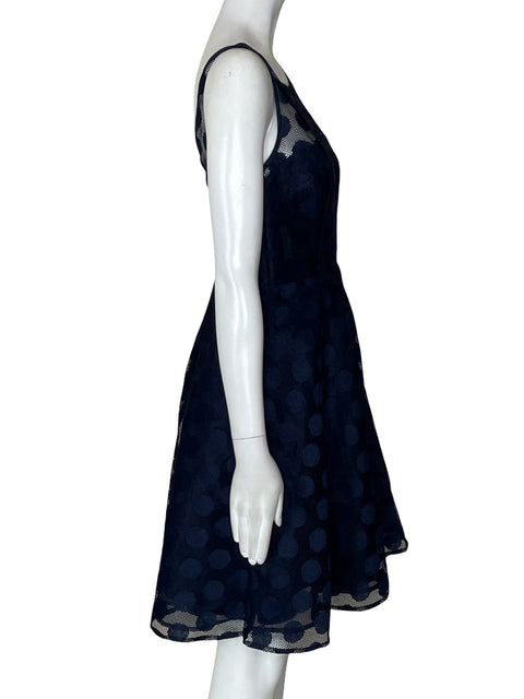 Vestido Besey Sethse Lunares Flocados Midi Azul - Talla 2