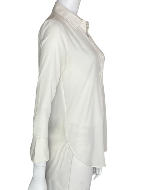Blusa Banana Republic Liso Manga larga Cuello Blanco - Talla XS