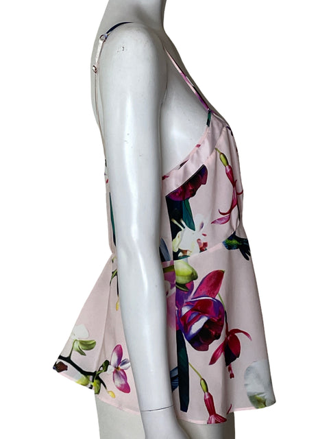Blusa By Ted Baker Estampado Floral Rosado - Talla M