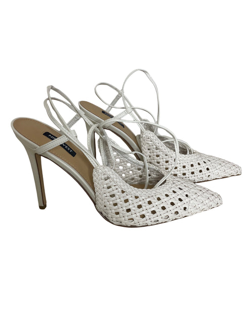 Zapato Nine West Tejido Tacón alto Punta cerrada Romanas Blanco - Talla 9.5