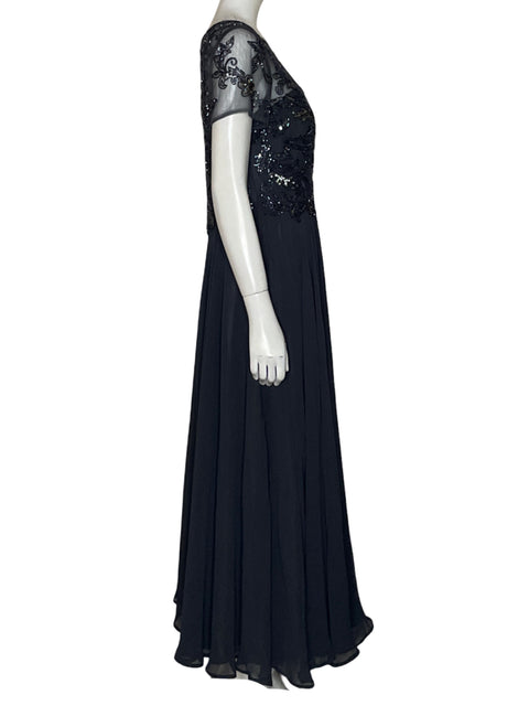Vestido De Fiesta Xscape Maxi Azul - Talla 10