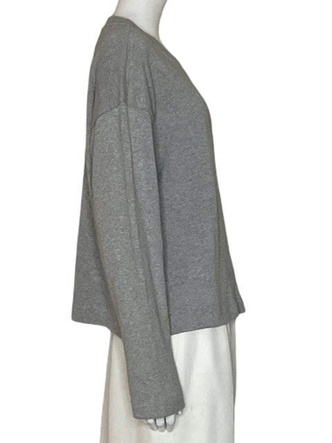 Suéter Massimo Dutti Punto Algodón Liso Gris - Talla M