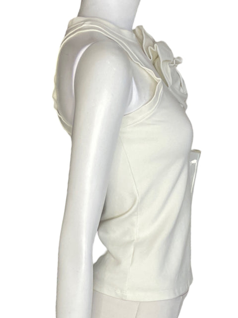 Blusa Padova Apliques Sin mangas Liso Blanco - Talla XS