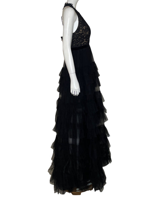 Vestido De Fiesta Bcbg Maxazria Maxi Encaje Negro - Talla 8