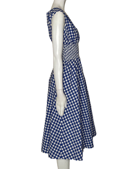 Vestido Kate Spade Cuadros Midi Azul - Talla XS