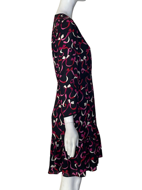 Vestido Kate Spade Estampado Cuello v Negro - Talla 0