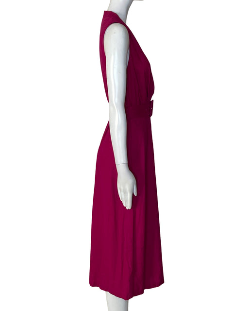Vestido Mango Midi Cuello v Rosado - Talla 4