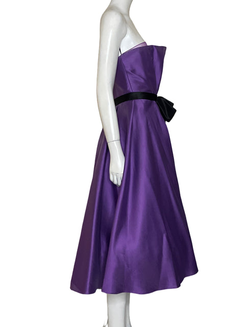 Vestido De Fiesta Mona Rosa Parches Fluido Morado - Talla S