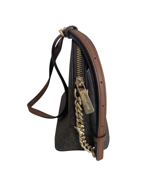 Cartera Michael Kors Zipper Cadena Bandolera Marrón - Talla U