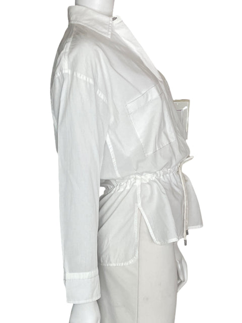 Blusa Helmut Lang Botones Liso Manga larga Blanco - Talla S