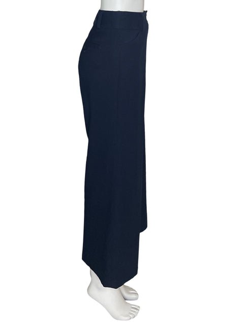 Pantalón Anne Klein Recto Wide-leg Bolsillo Azul - Talla 6