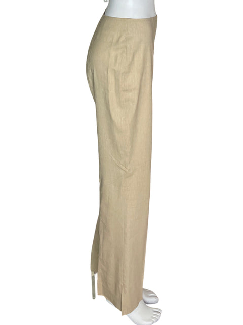 Pantalón Escada Recto Wide-leg Bolsillo Beige - Talla 38