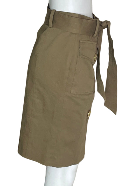 Falda Milly Botones Fajon Midi Beige - Talla 6